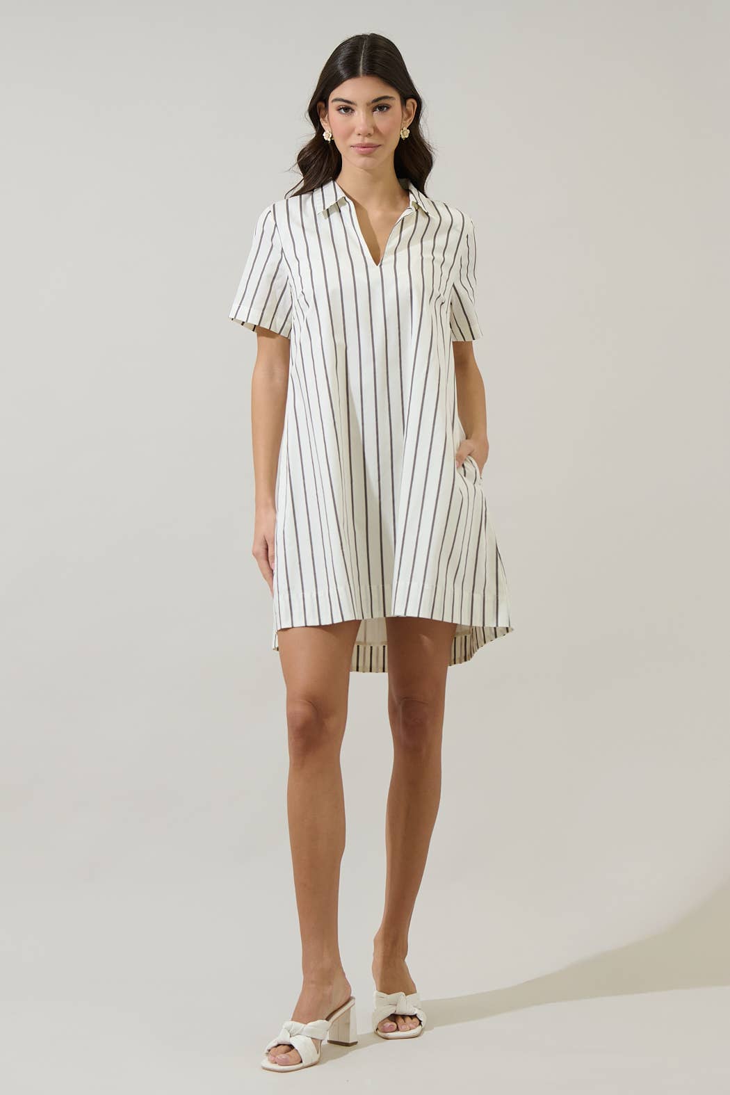 Striped Collared Mini Dress
