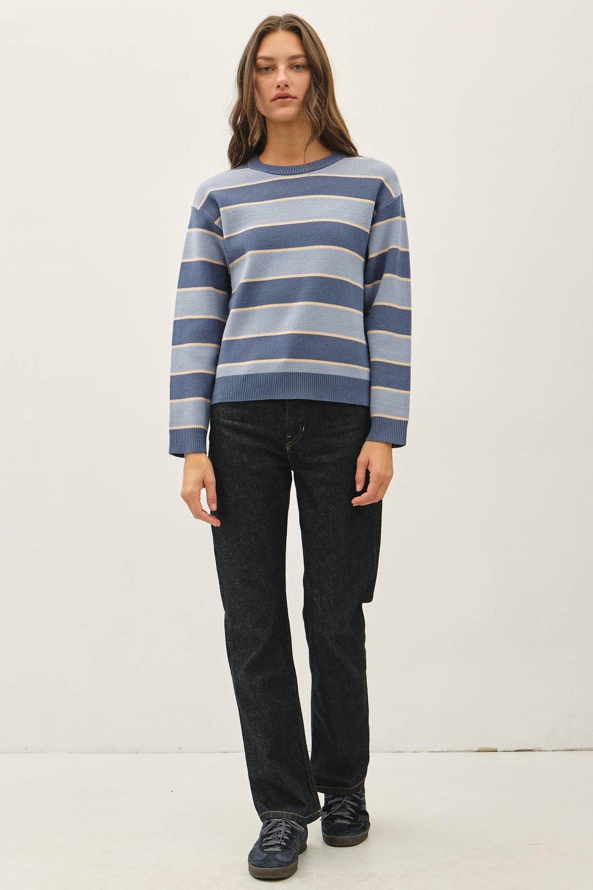 Boxy Fit Multi Striped Sweater