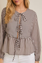 Load image into Gallery viewer, Check Print Triple Bow Front Top
