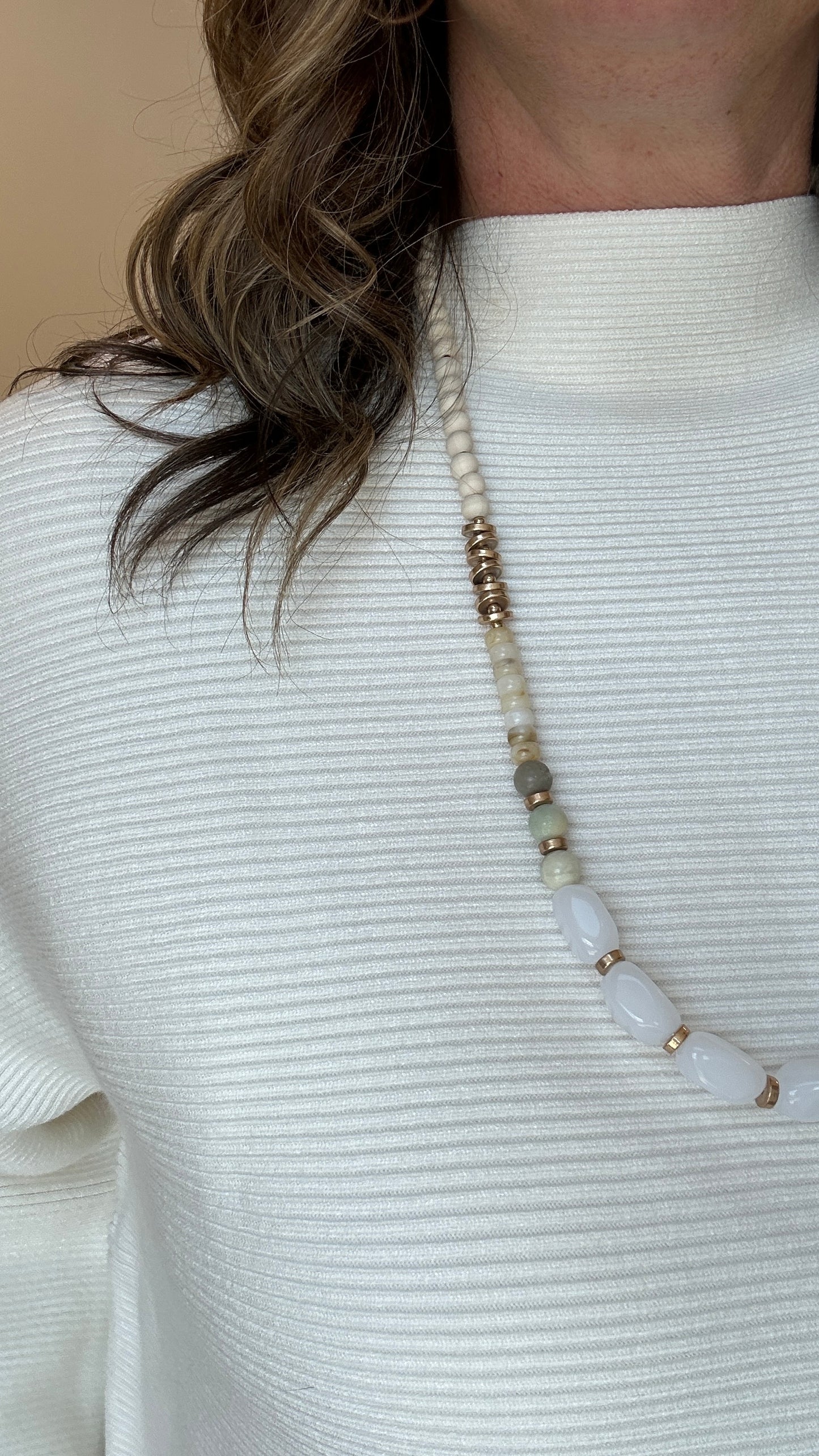 Ribbed Wide Sleeve Mock Neck Sweater Top