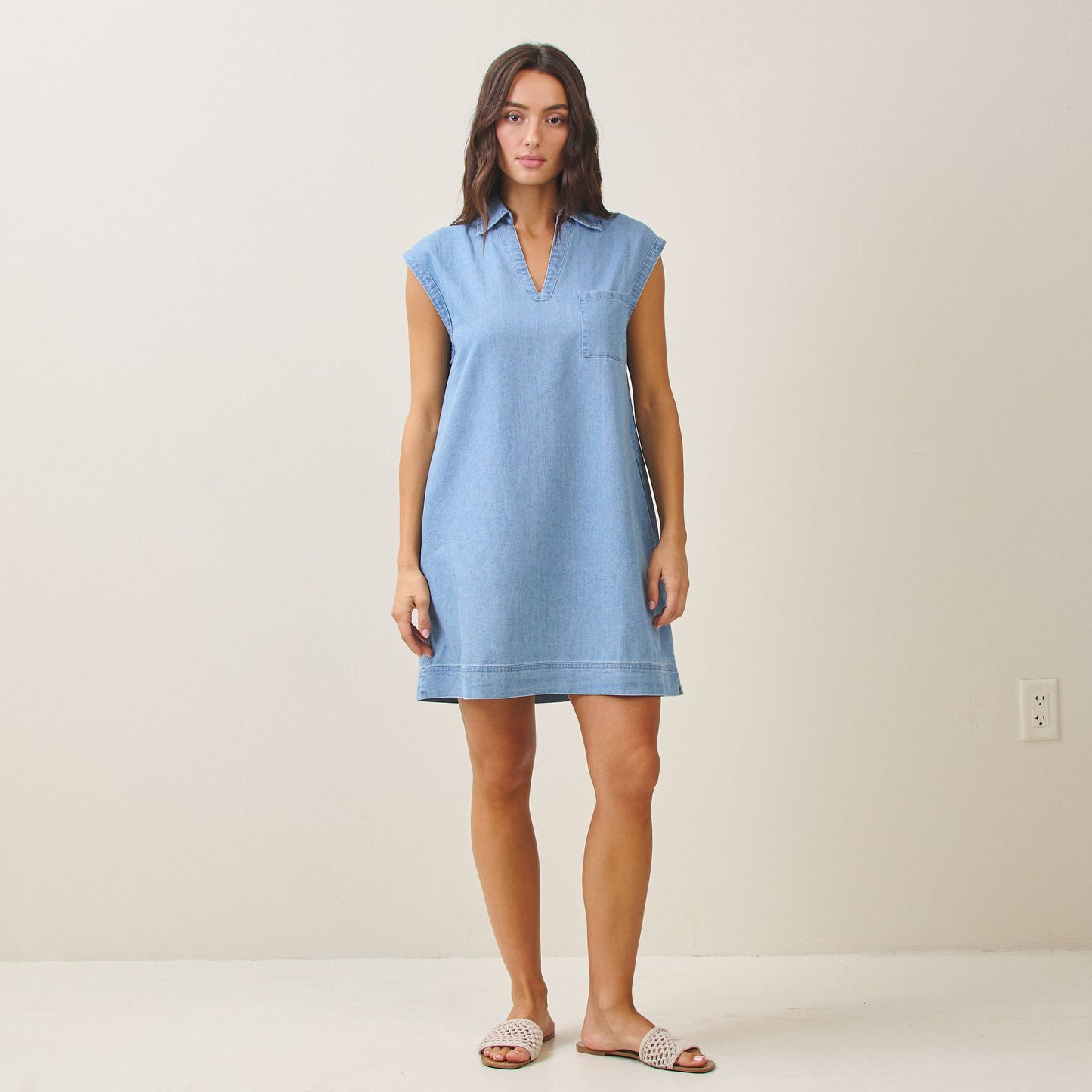 Denim Sleeveless Mini Dress