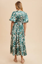 Load image into Gallery viewer, Satin Bubble Sleeve Button Down Maxi Dress
