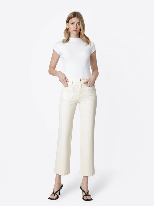 Aileeah Patch Pocket Natural Slim Wide Jeans