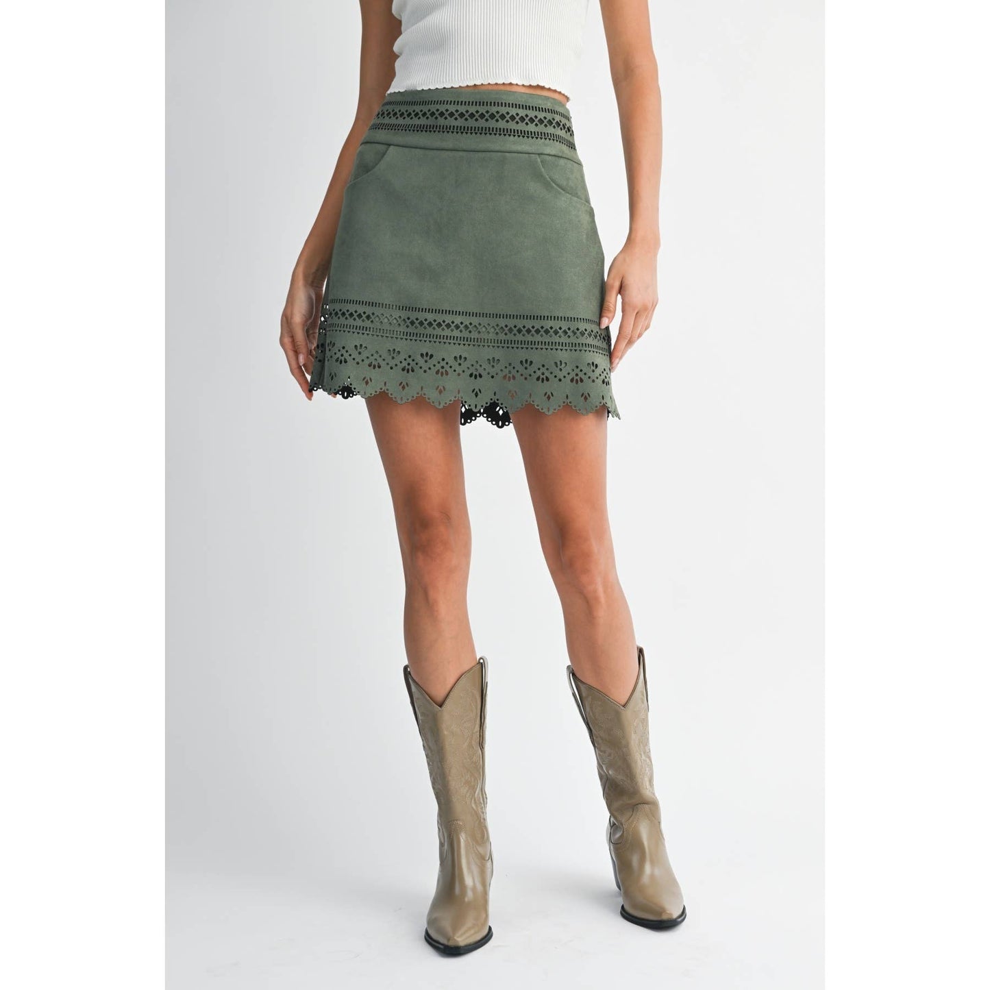 Laser Cut A-Line Skirt