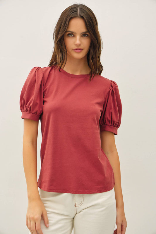 Bamboo Blend Puff Sleeve Top