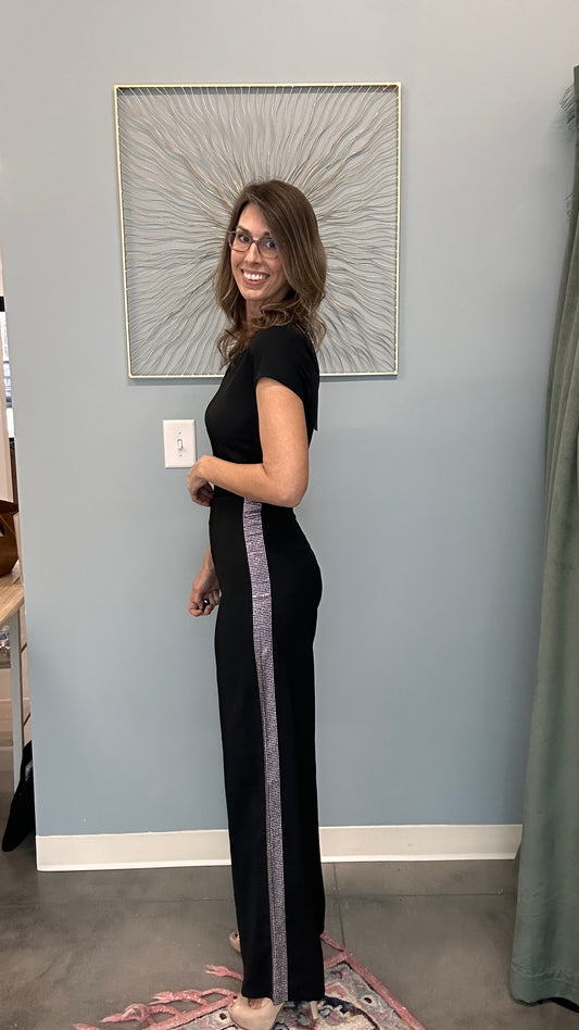 Rhinestone High Waist Pants