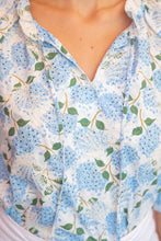 Load image into Gallery viewer, Embroidered Floral Beaded Tie Neck Top
