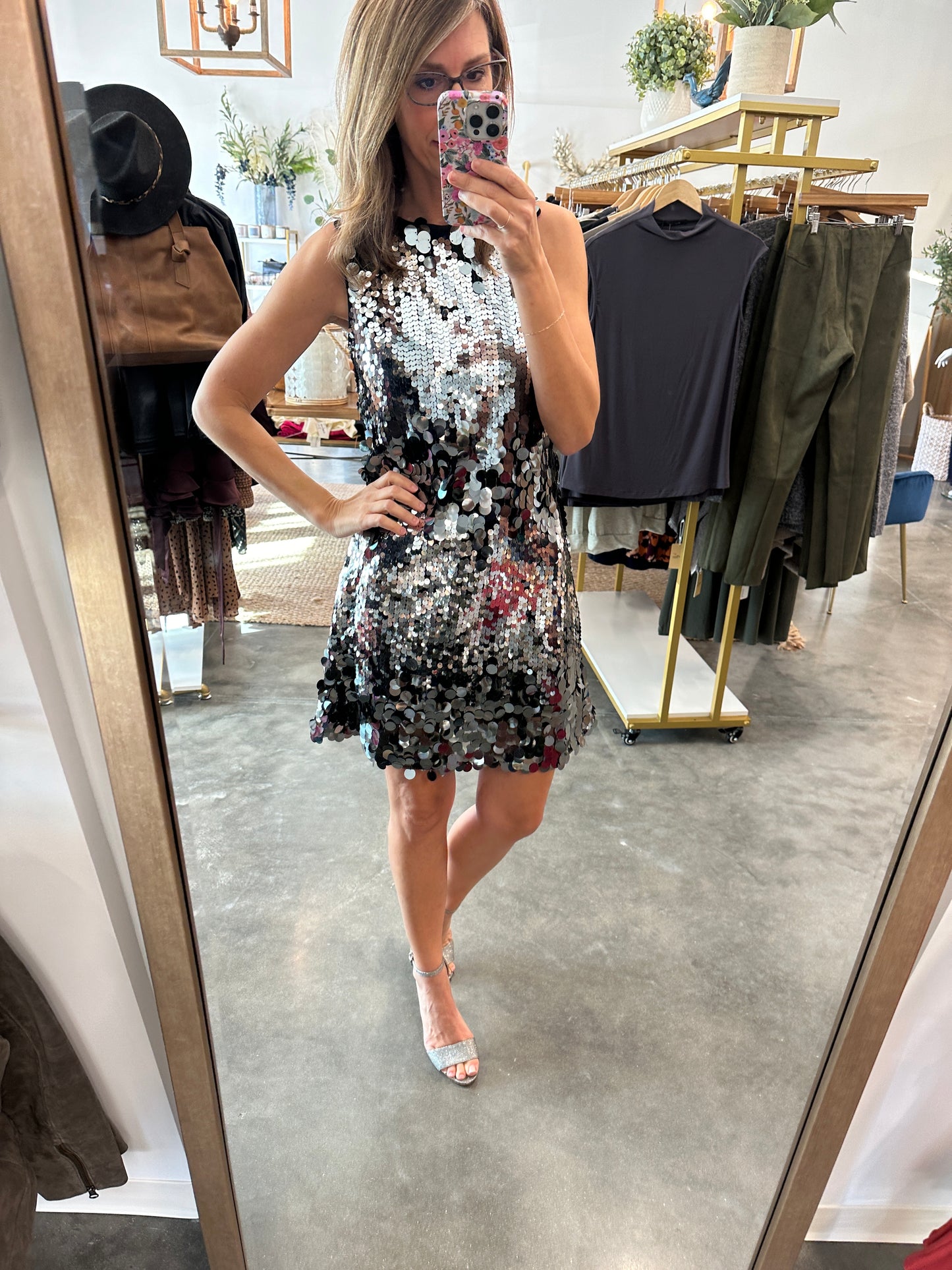 Bold Sequins Sleeveless Dress