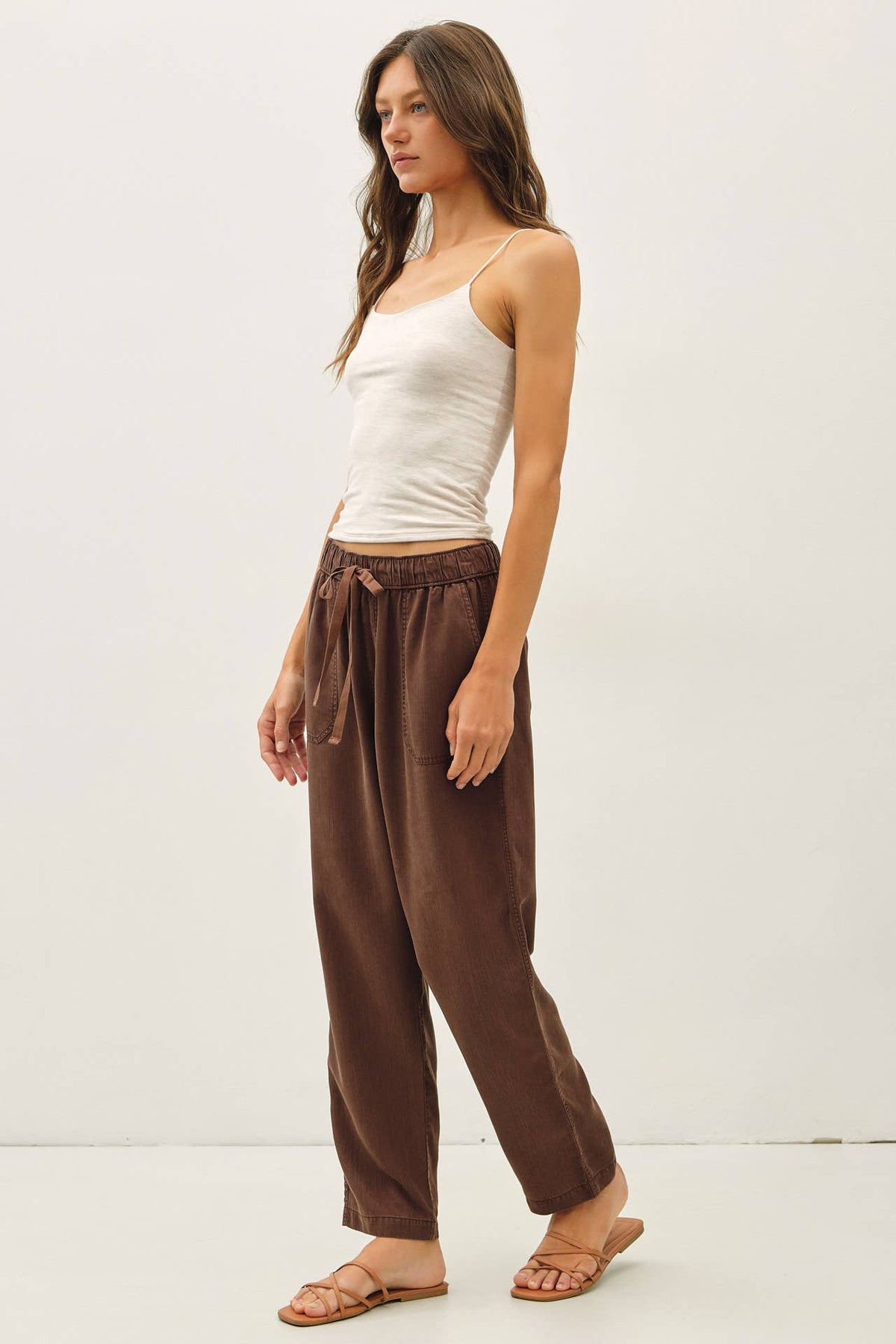 Slim Fit Tencel Ankle Pants