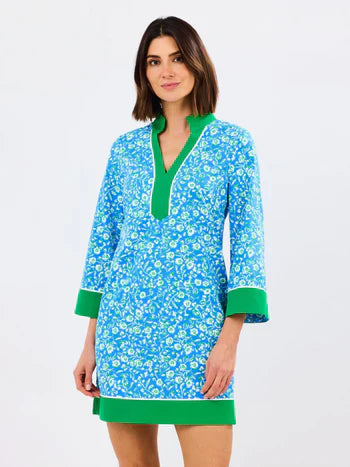 Rental- Blue/Green Floral Shift Dress