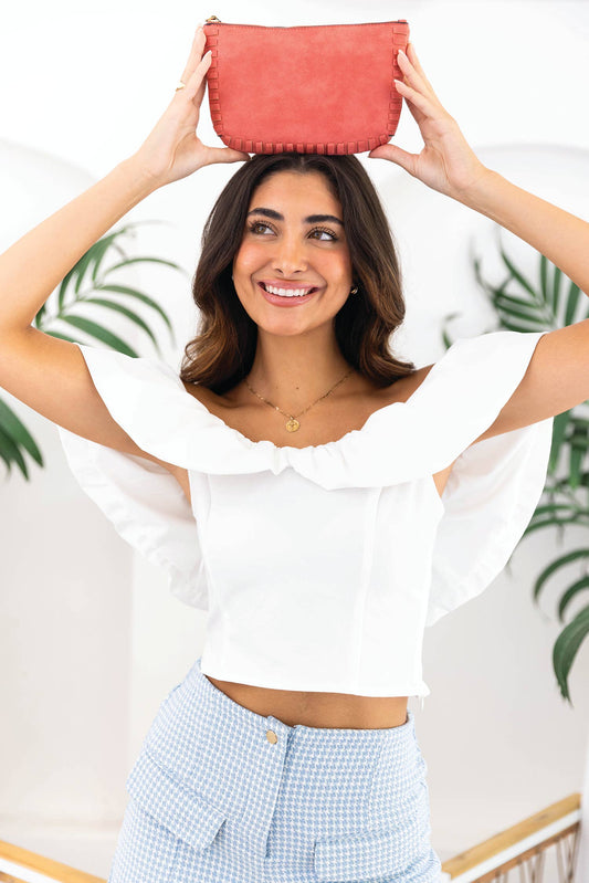 Bonnie Dual Compartment Whipstitch Crossbody