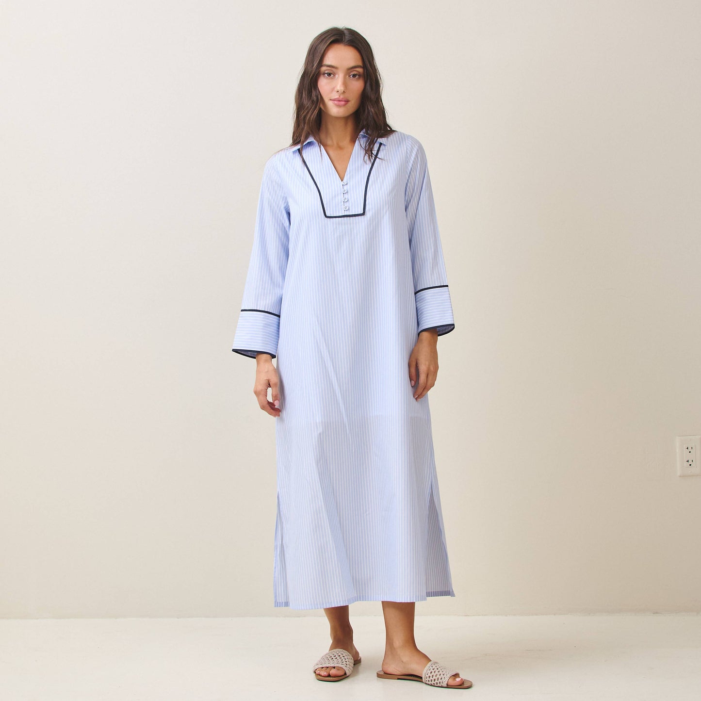 Rental- Able Pin Striped Maxi Dress