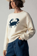Load image into Gallery viewer, Crab Graphic Relaxed Knit Sweater
