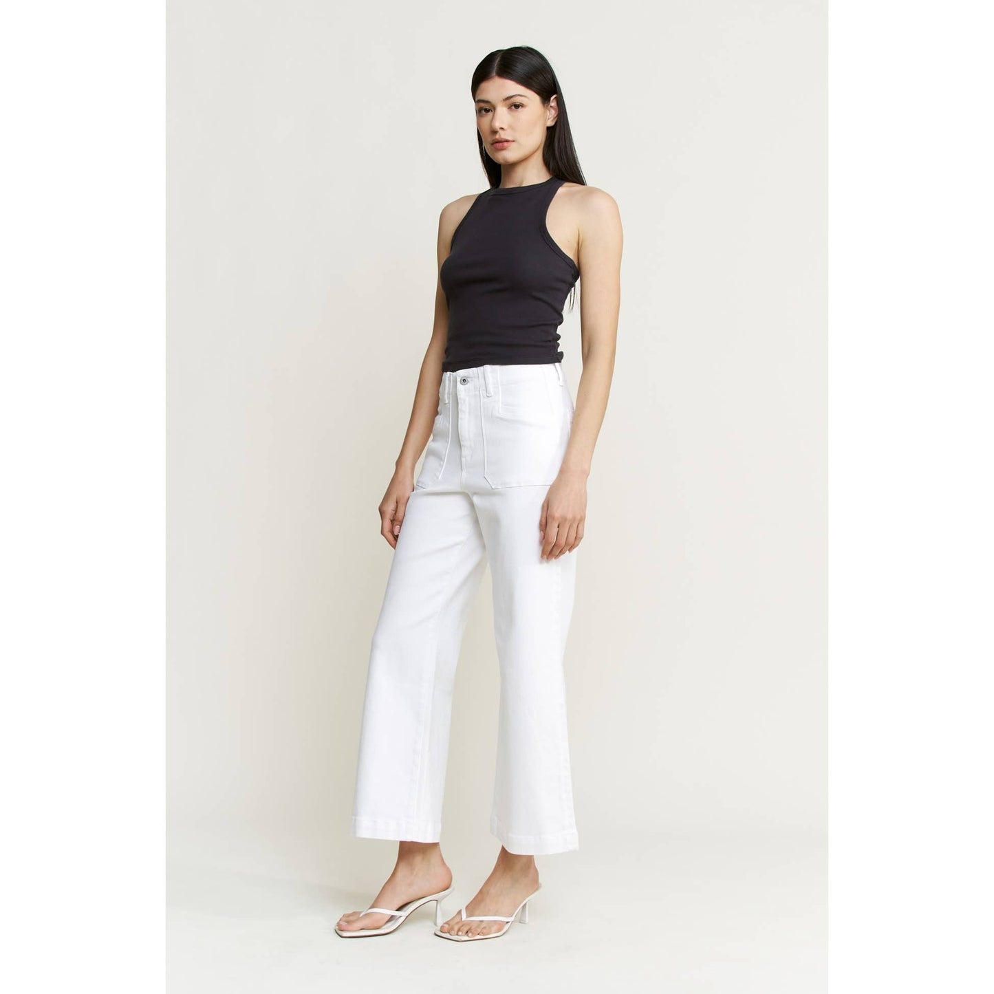 Super High Wide Cropped Utility Jeans