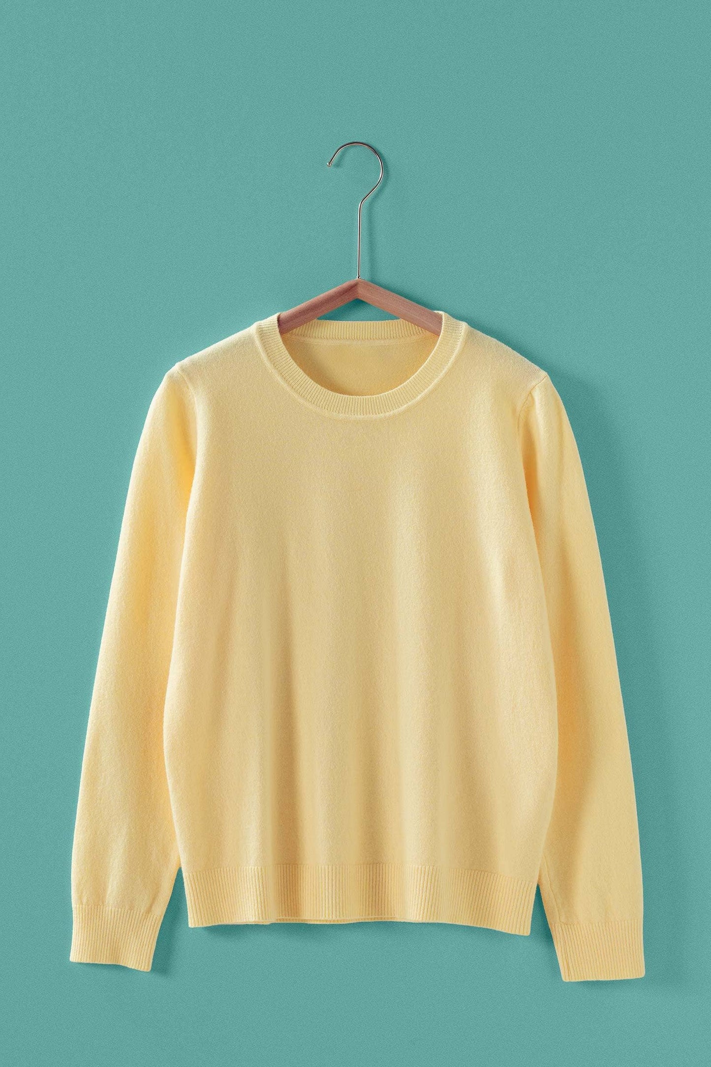 Soft Viscose Blend Crewneck Knit Top