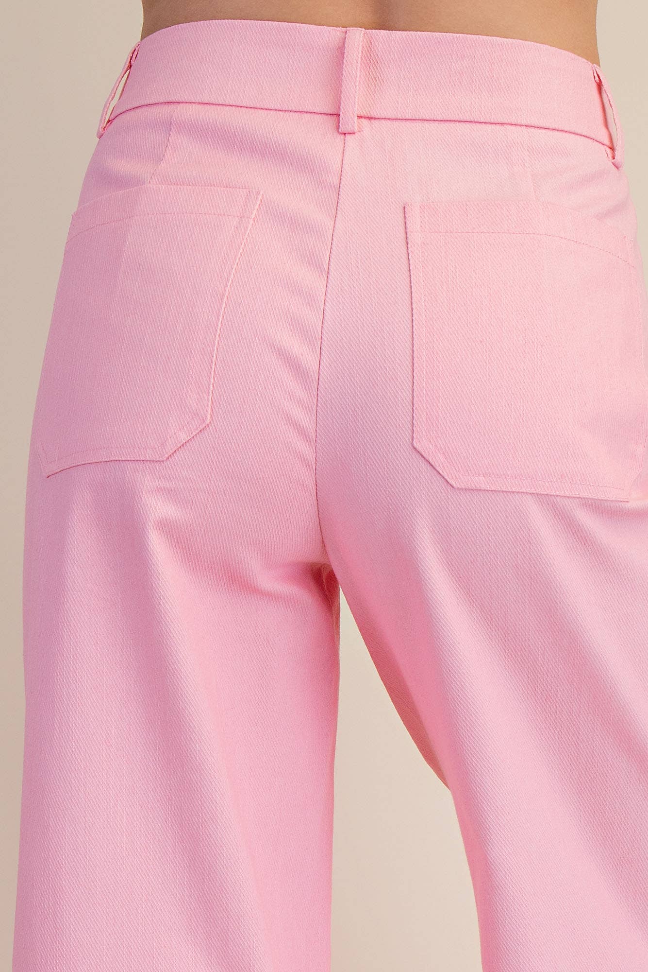 Pink Front Pocket Wide Jeans