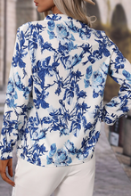 Load image into Gallery viewer, Floral Print Long Sleeve Notched Neck Top
