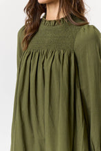 Load image into Gallery viewer, Puff Sleeve Bib Smocked Mini Dress
