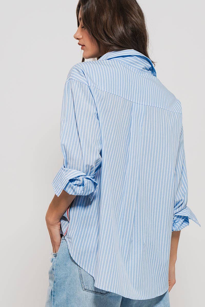 Striped Statement Button Shirt