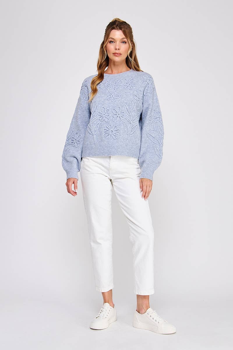 Floral Embroidery Sweater