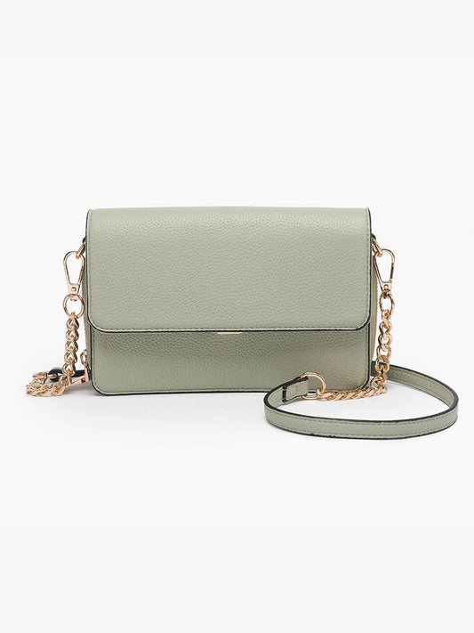 Lauryn Flapover Crossbody w/ Chain Strap