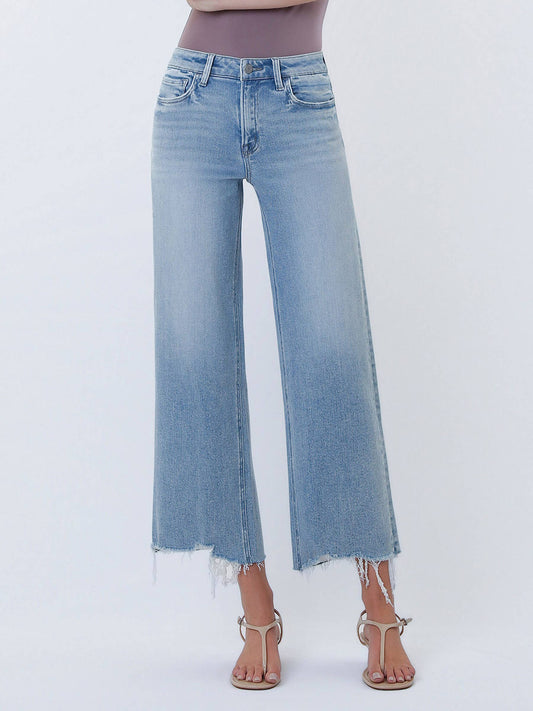 Olivia Distressed Hem Crop Wide Leg