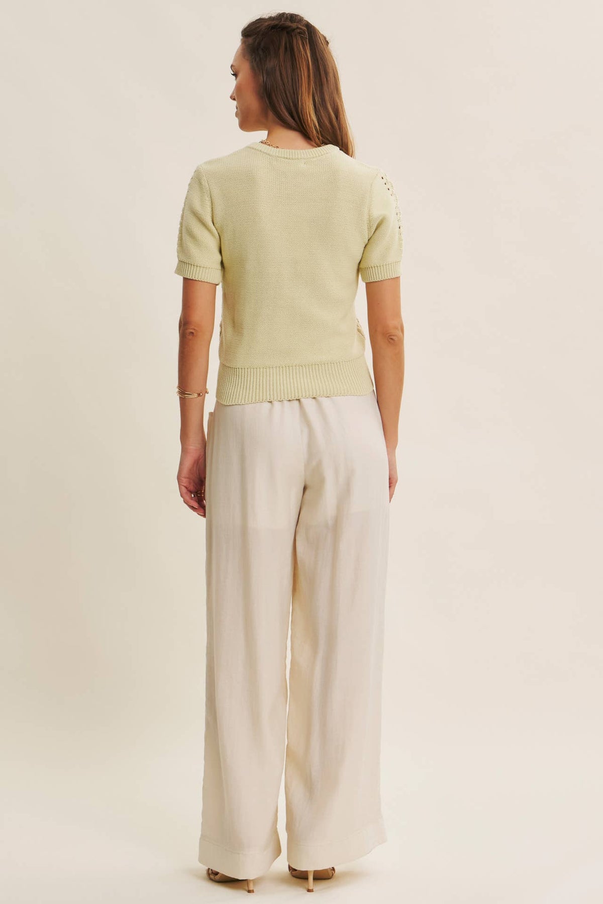 Pointelle Cotton Sweater Top