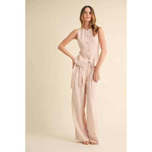 Sleeveless Button Up Vest Top