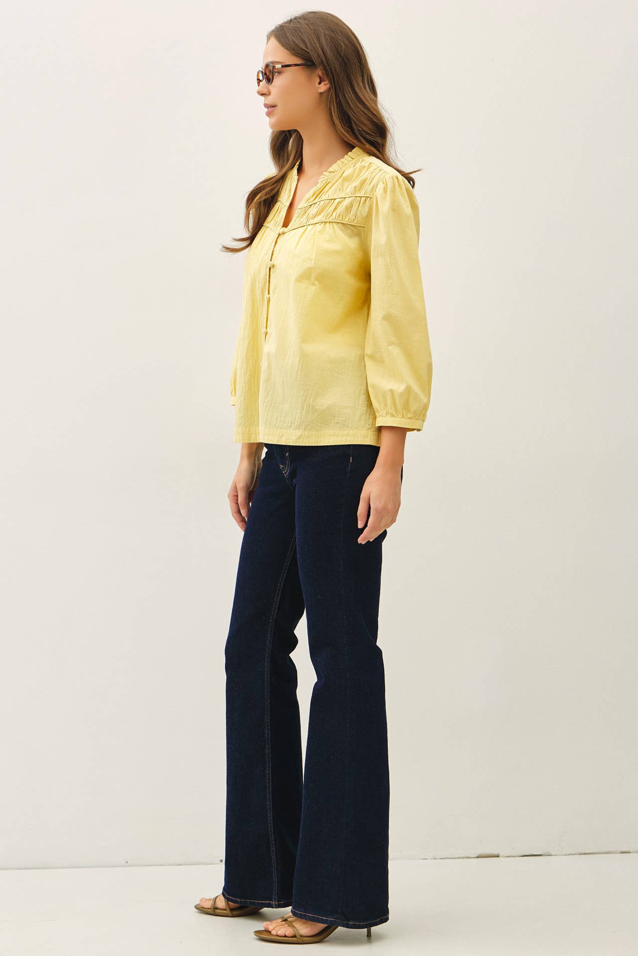 Cotton Button Up Flowy Top
