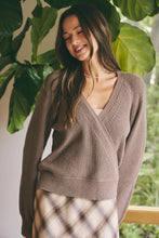 Load image into Gallery viewer, Ribbed Wrap Front Sweater
