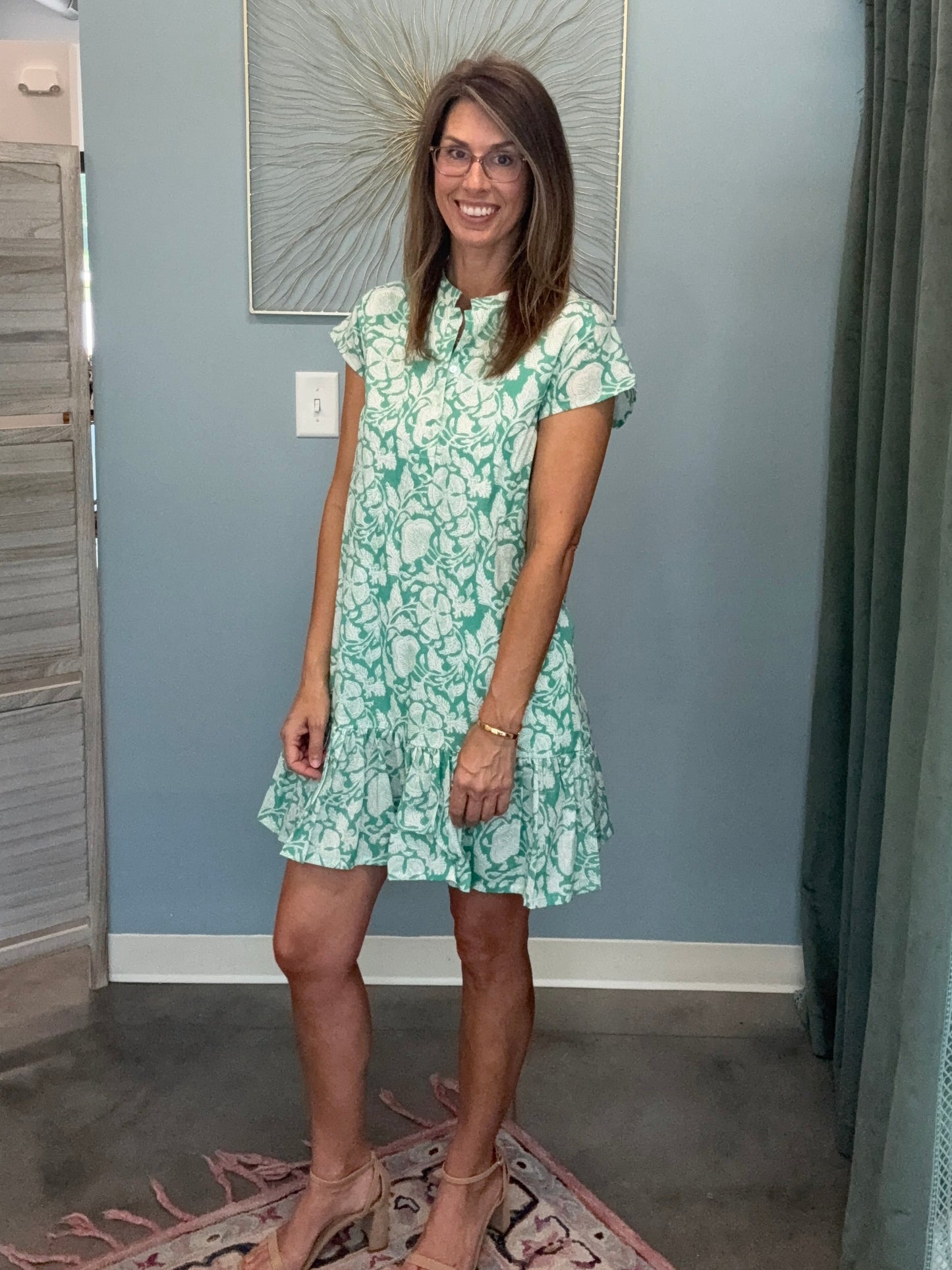 The Juna Mini Dress- Jade Floral