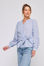 Load image into Gallery viewer, Side Wrap Tie Up Button Down Top
