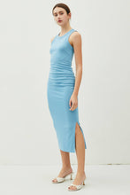 Load image into Gallery viewer, Ribbed Ruched Sides Tank Midi Dress
