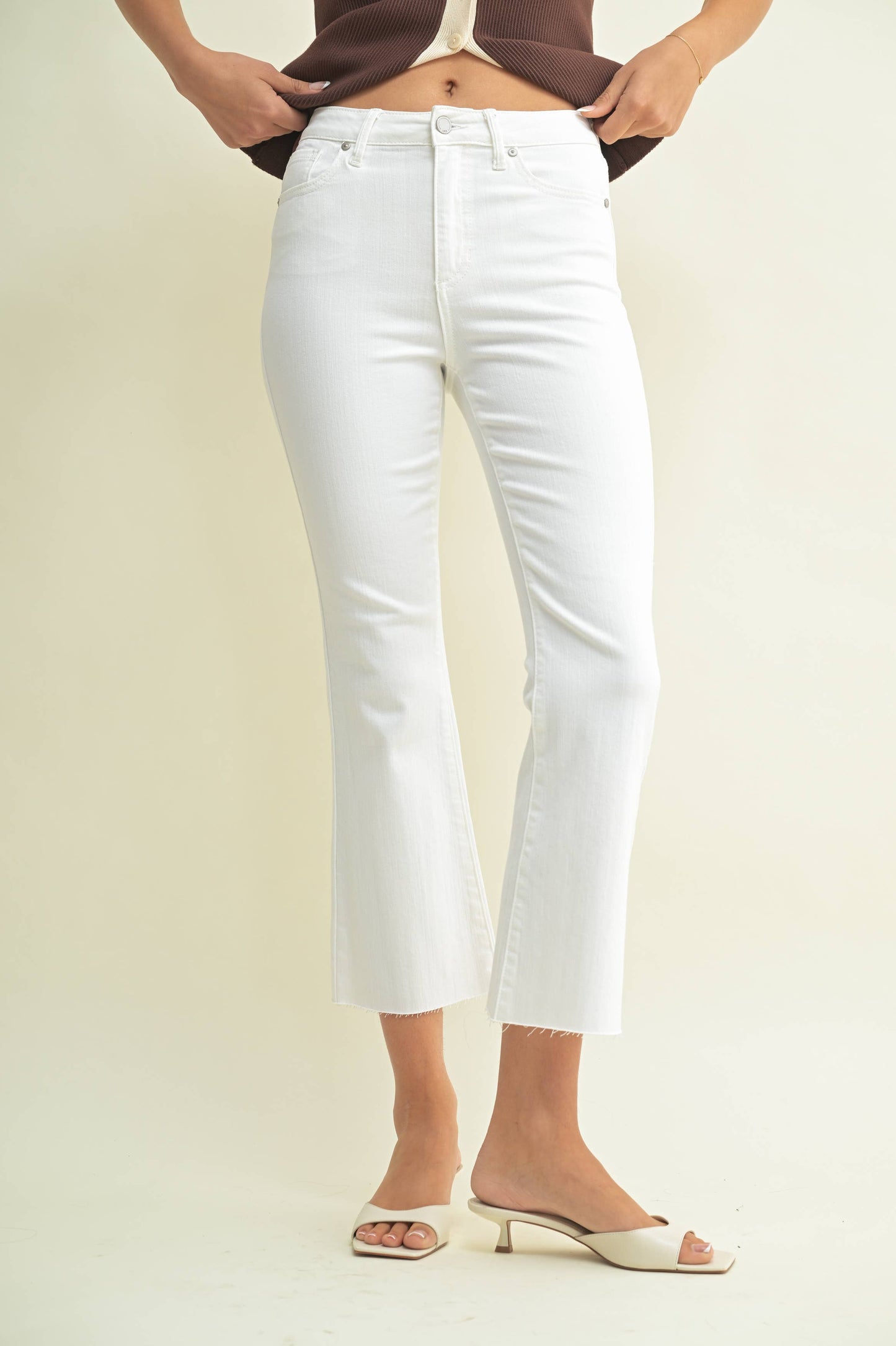 Cropped Kick Flare Jeans