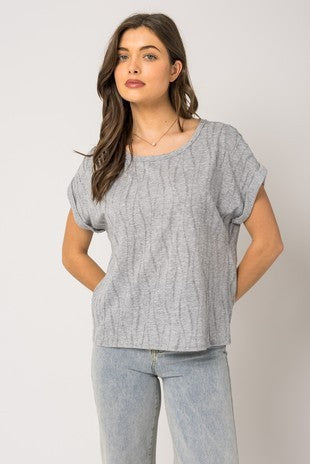 Roll Sleeve Crossed Open Back Top