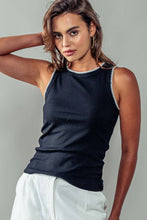 Load image into Gallery viewer, Contrast Trim Ribbed Tank Top
