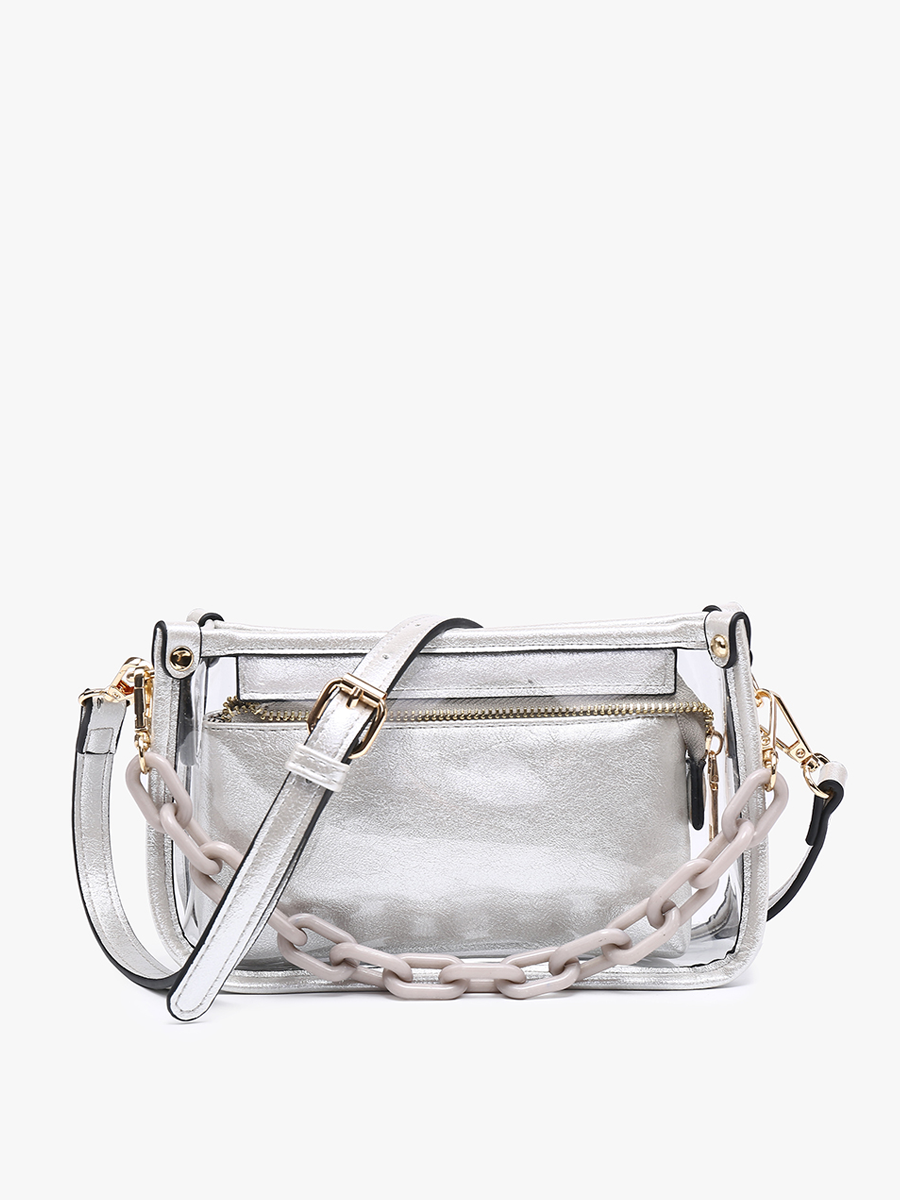 Jessica Clear Crossbody with Chain