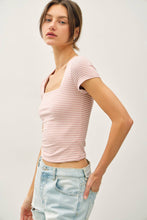 Load image into Gallery viewer, Square Neck Fitted Cap Sleeve Top
