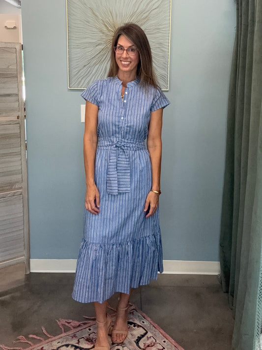 The Juna Dress- Cornflower Stripes