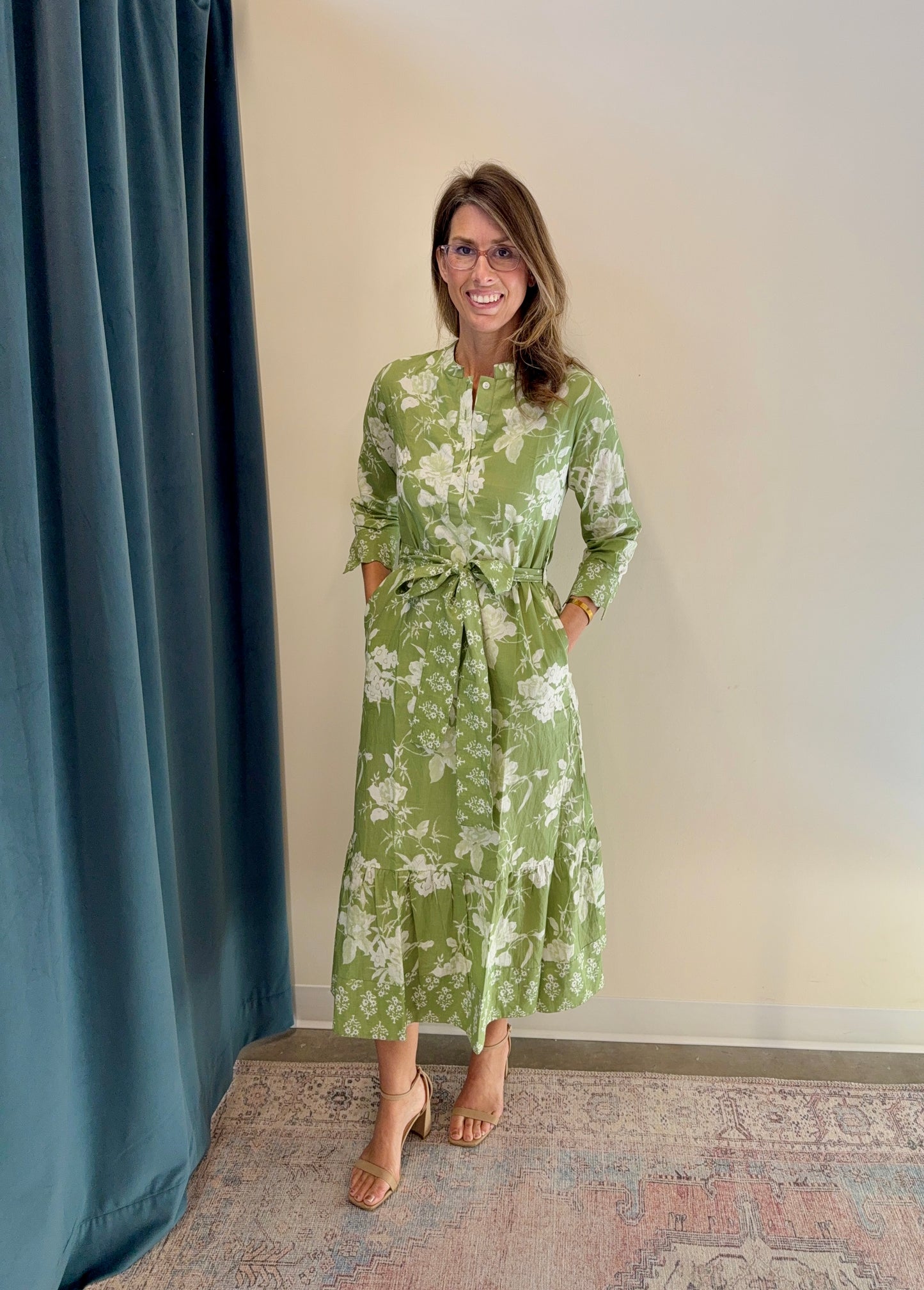 The Frances Dress- Sage Floral