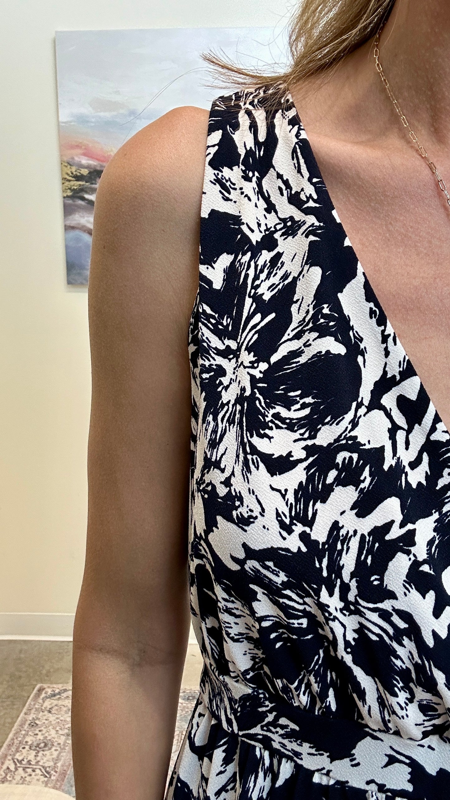 Sleeveless Wrap Front Side Tie Mini Dress