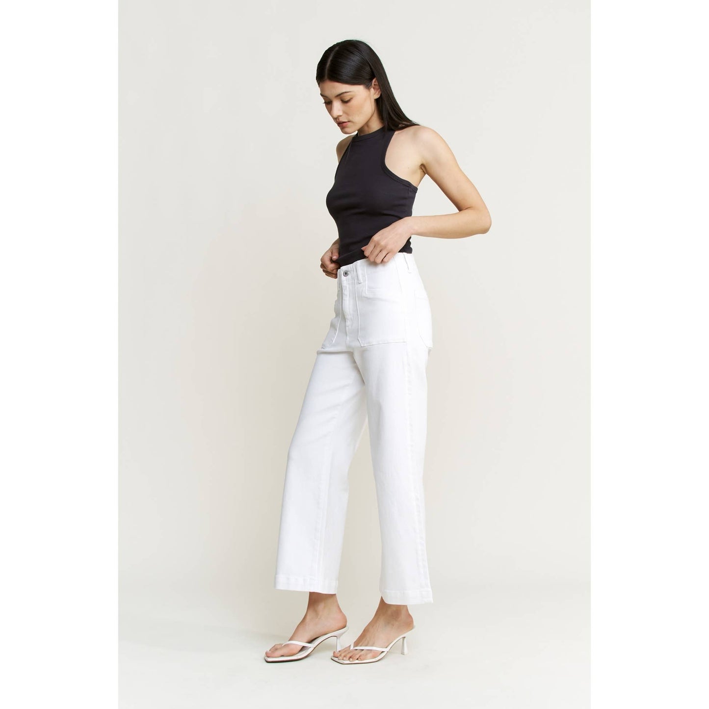 Super High Wide Cropped Utility Jeans
