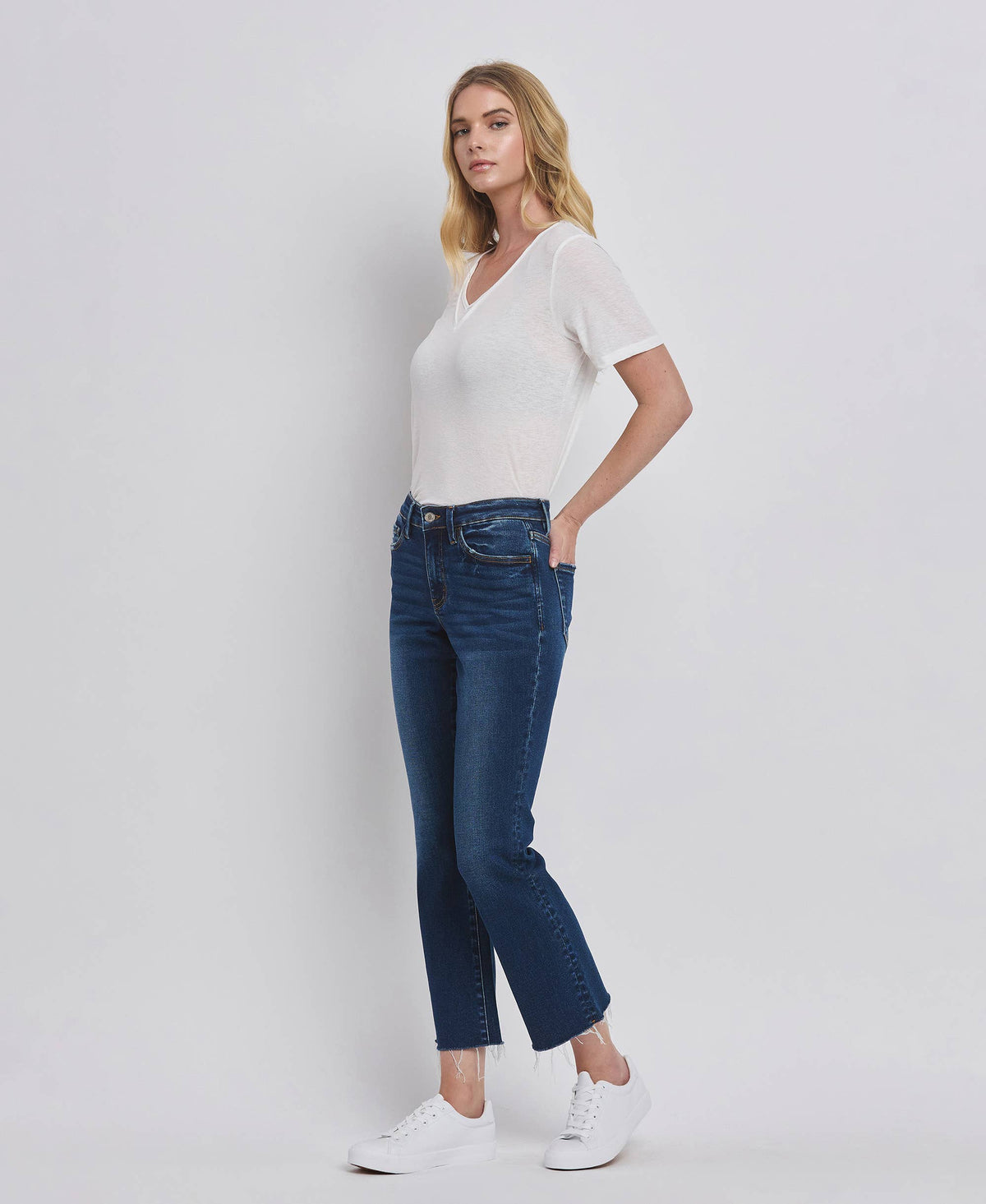 High Rise Ankle Bootcut Jeans