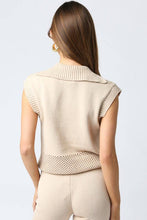 Load image into Gallery viewer, Open Knit Collared Sleeveless Sweater Top
