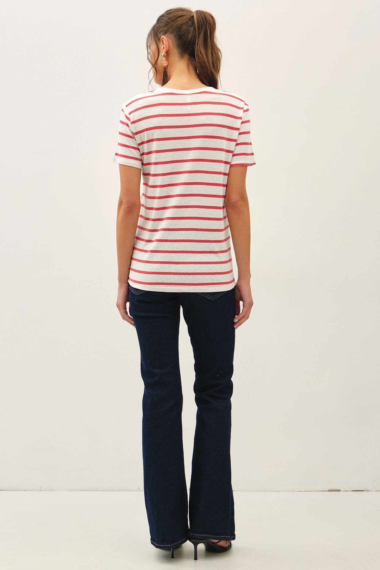 Linen Blend Striped Relaxed Top