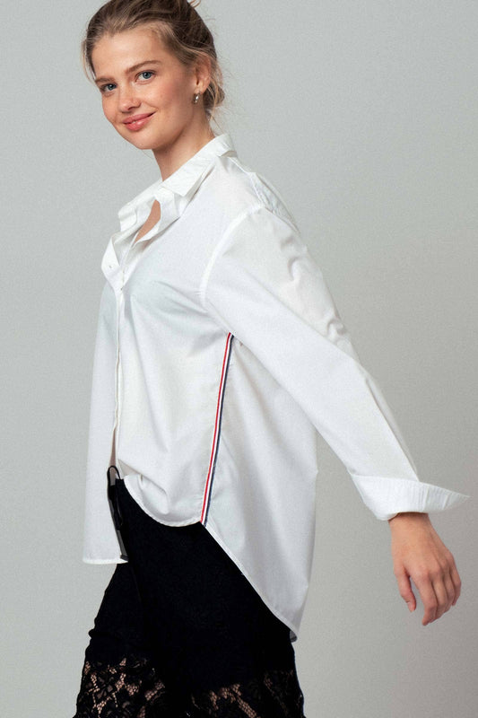 Striped Statement Button Down Shirt