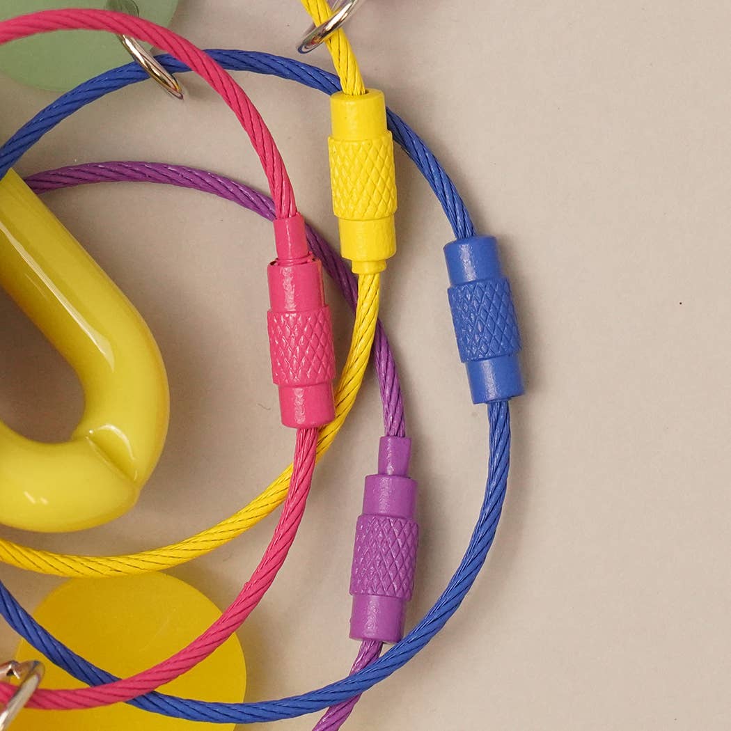 Happy Face Flower Chunky Chain Keyring Bag Charm