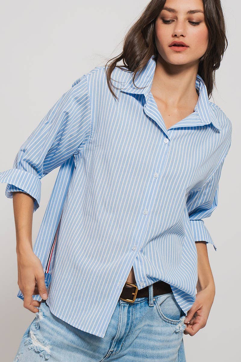 Striped Statement Button Shirt