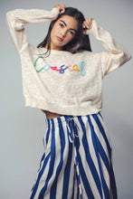 Load image into Gallery viewer, Breezy Rainbow Coastal Knit Sweater Top
