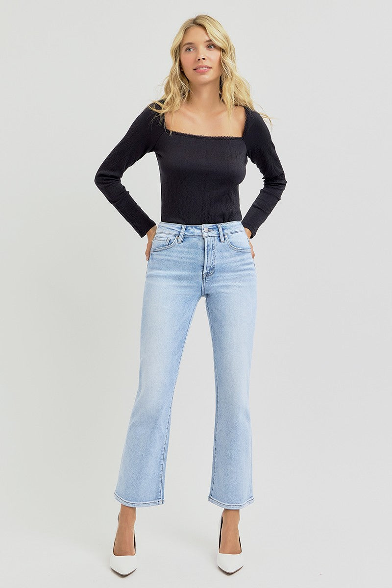 TC High Rise Crop Slim Straight Jeans